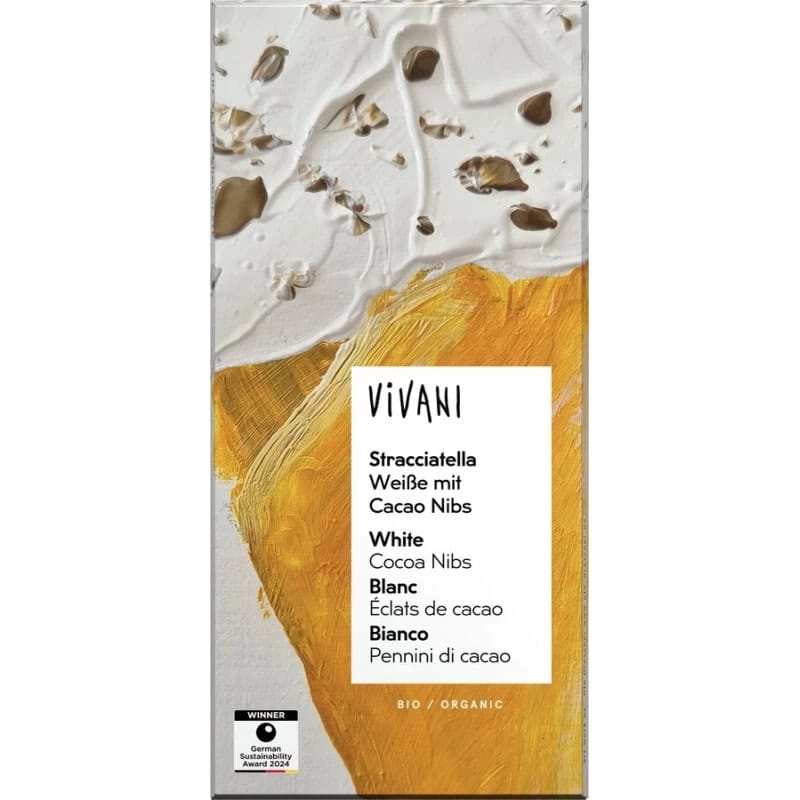 Vivani Luomu Valkosuklaa Stracciatella 80g