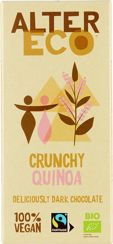 Alter Eco Luomu Tumma Suklaa 56% Crunchy Quinoa 100g