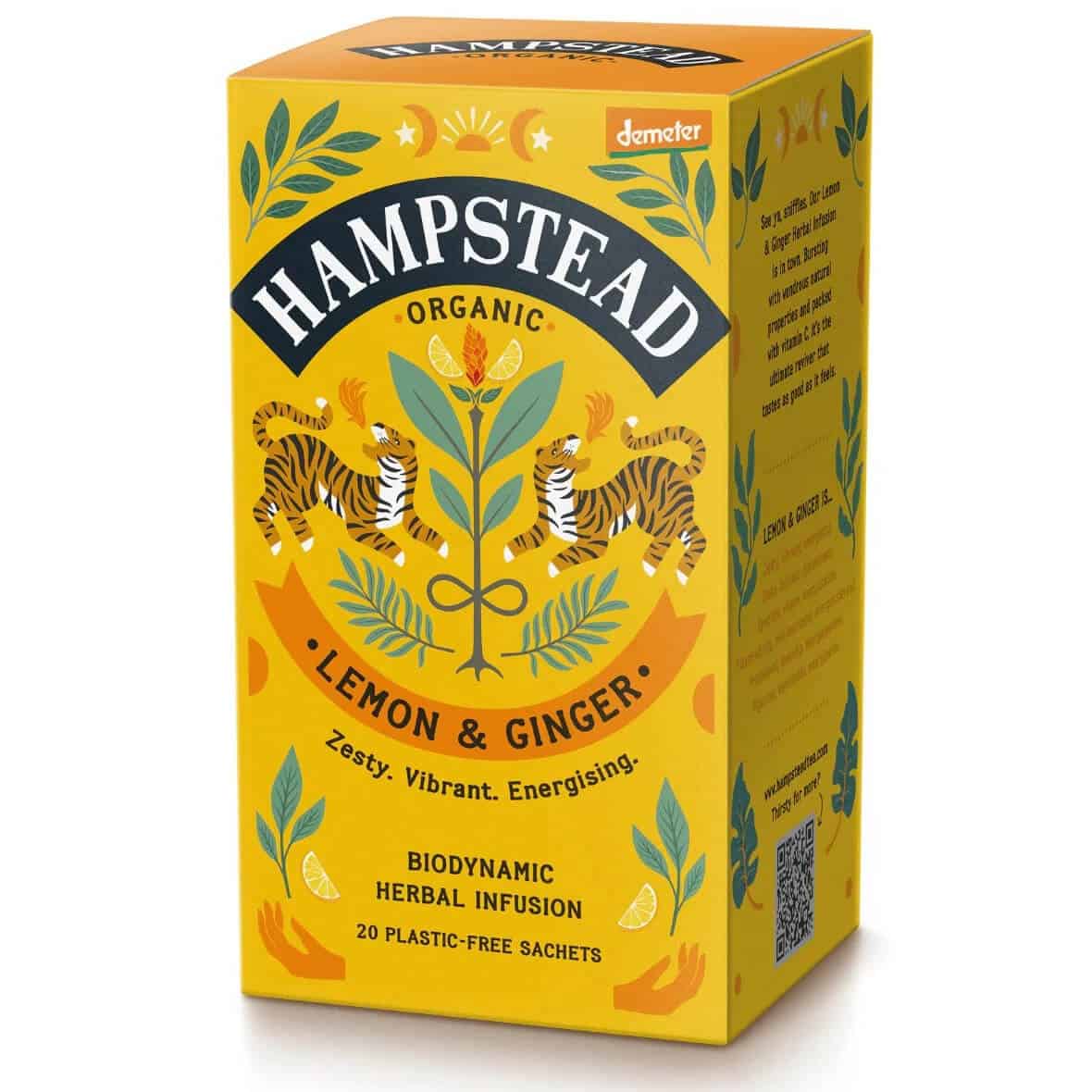 Hampstead Luomu Yrttitee sitruuna & inkivääri 20pss