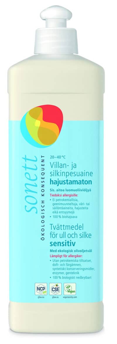 Sonett Villan- ja silkinpesuaine Hajustamaton 500ml