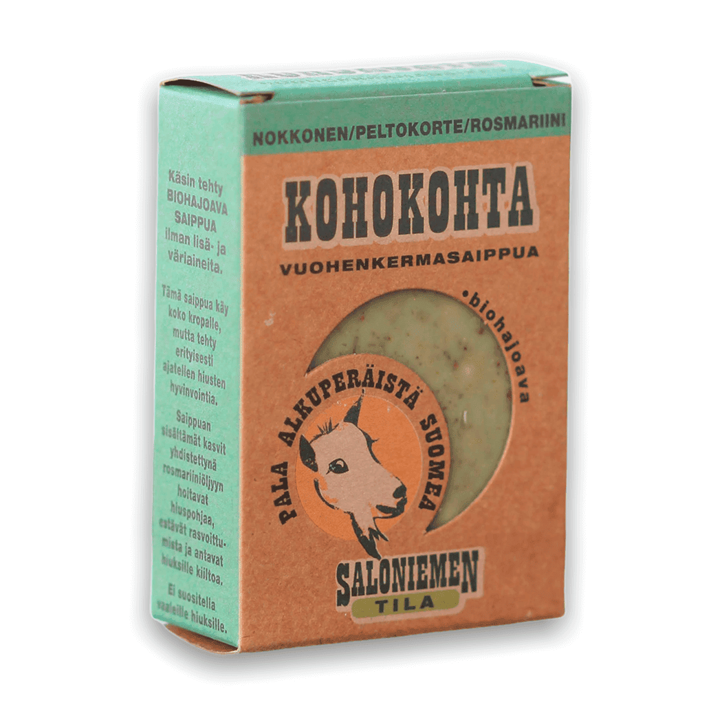Saloniemen tila Kohokohta Saippua nokkonen/peltokorte/rosmariini 100g