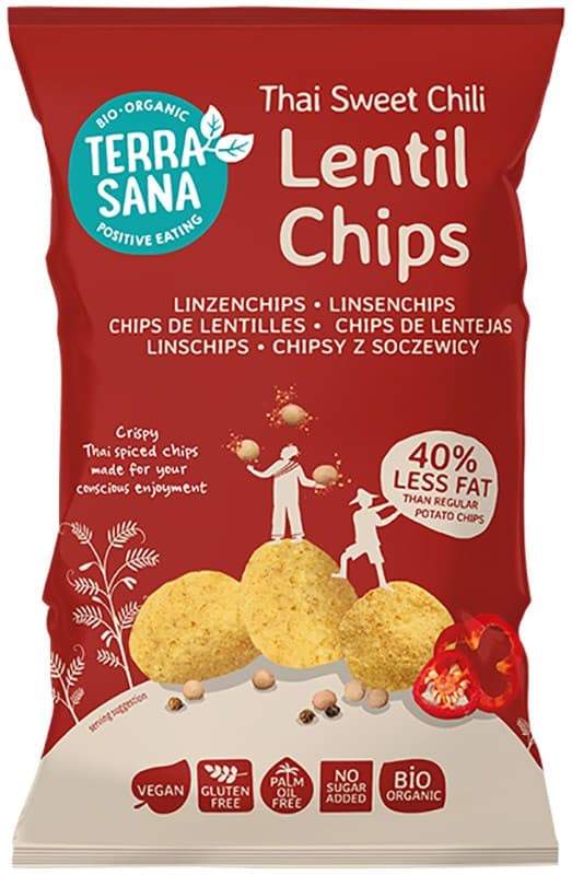 TerraSana Luomu Linssisipsi Sweet chili 75g