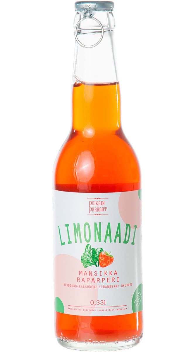 Poikain Parhaat Limonaadi Mansikka & Raparperi 330ml