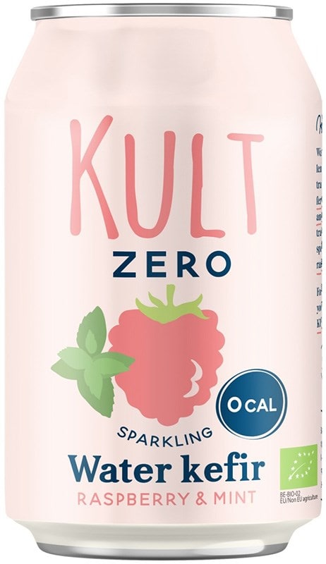 Kult Luomu Vesikefiirijuoma Vadelma & Minttu 33cl