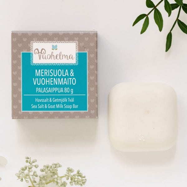 Vuohelma Merisuola & Vuohenmaito Palasaippua 80g - Image 2
